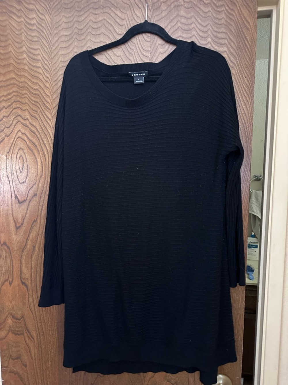 Black Long Ribbed Sweater Top - cashmere blend/ nordstrom/ trouvé